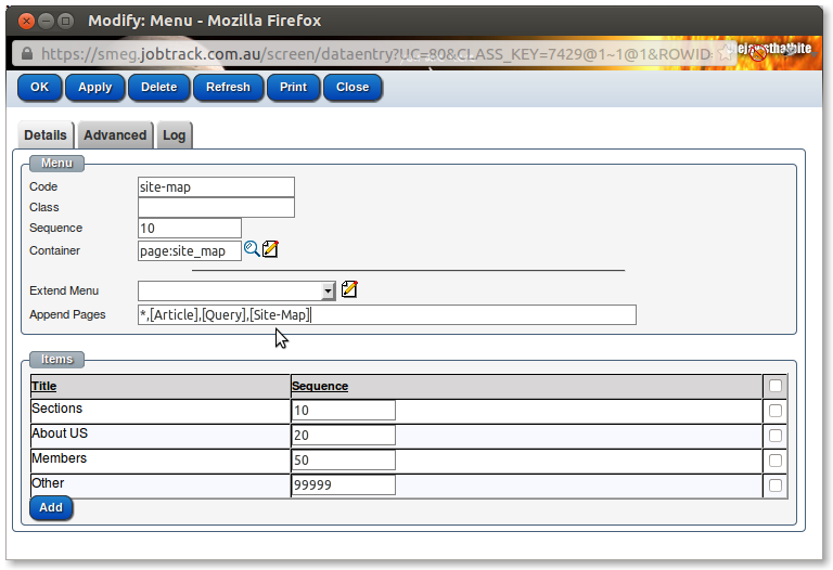 Menu Items Menu Items